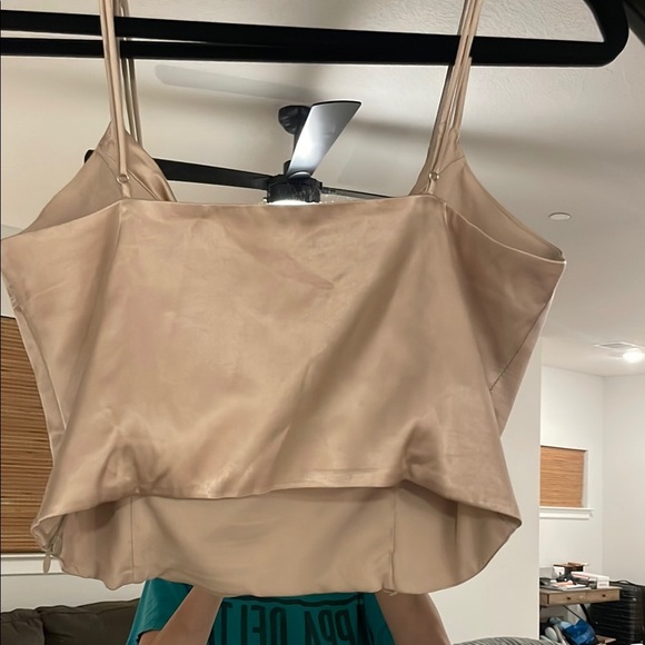 Zara Women's Cream Satin Cowl Neck Camisole - Picture 2 of 6